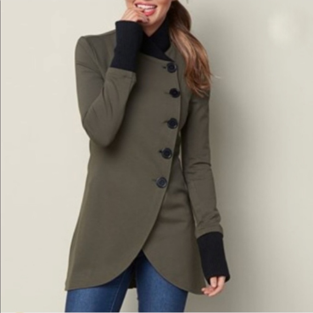 Asymmetrical Button Front Jacket - Picture 2 of 7